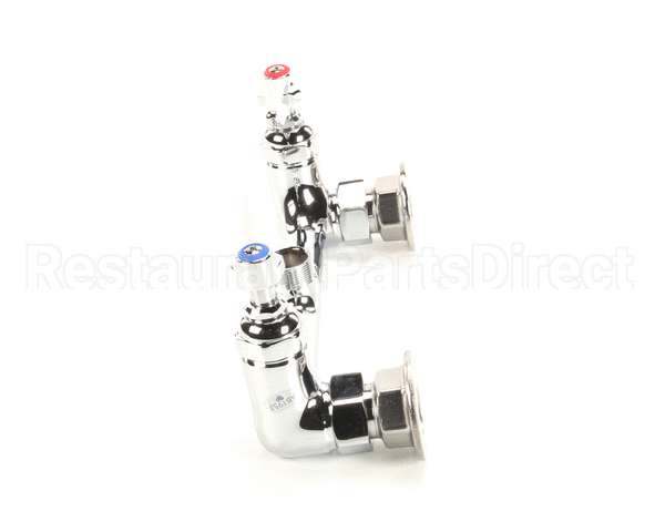 B-0230-LN T&S Brass Double Pantry Swivel Base Faucet, Wall M