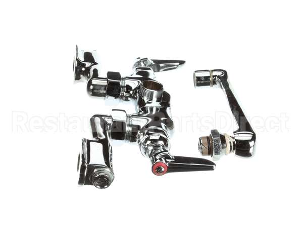 B-0243 T&S Brass Double Pantry Faucet Wall Mount Adjust