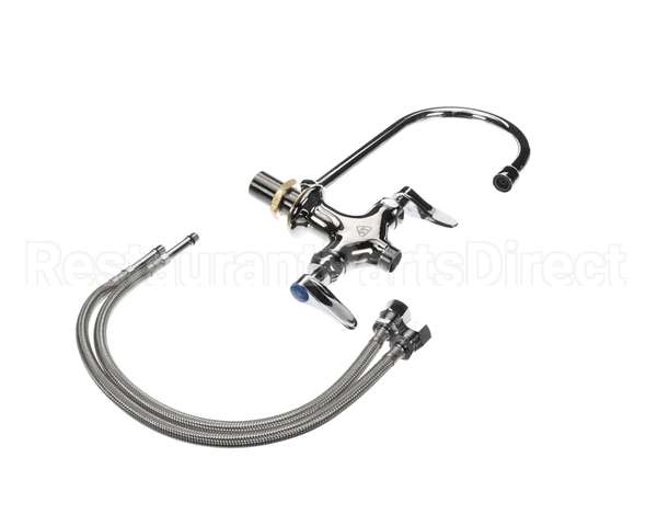 B-0300-CR T&S Brass Double Pantry Faucet, Single Hole Base,