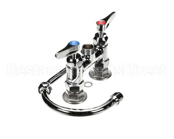 B-0325-CR T&S Brass 4 Cc Double Pantry Faucet Swivel Goose