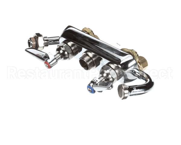 B-1111 T&S Brass Workboard Faucet, Deck Mount, 4 Centers,
