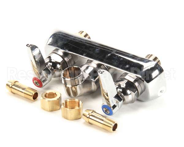 B-1115-LN T&S Brass Workboard Faucet, Wall Mount, 4 Centers,