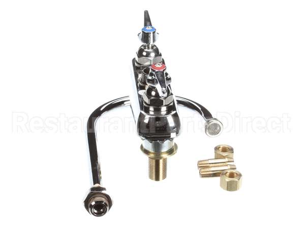 B-1141-XS T&S Brass Workboard Faucet, Deck Mount, 4 Centers,
