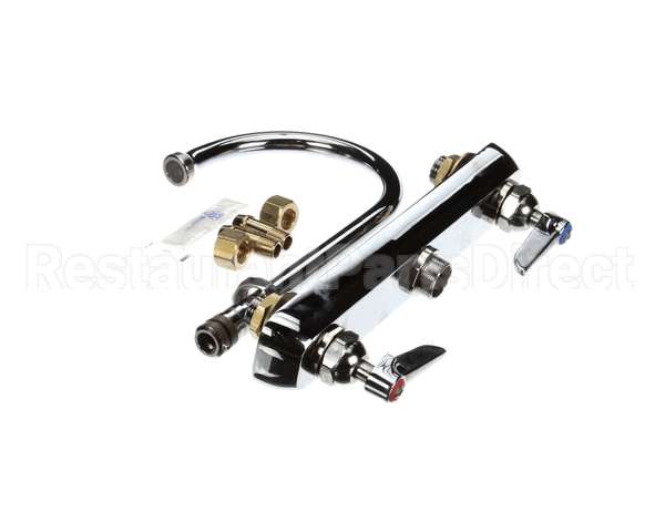 B-1142 T&S Brass Workboard Faucet, Deck Mount, 8 Centers,