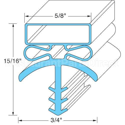 B016546 Compatible Midwest Appliance Parts Door Gasket