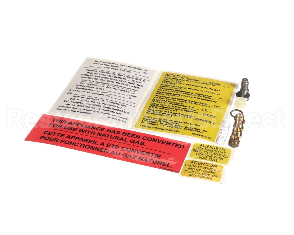 B8043222-C Pitco Pg,Cnv Fbg24 Lp To Nat Vr820
