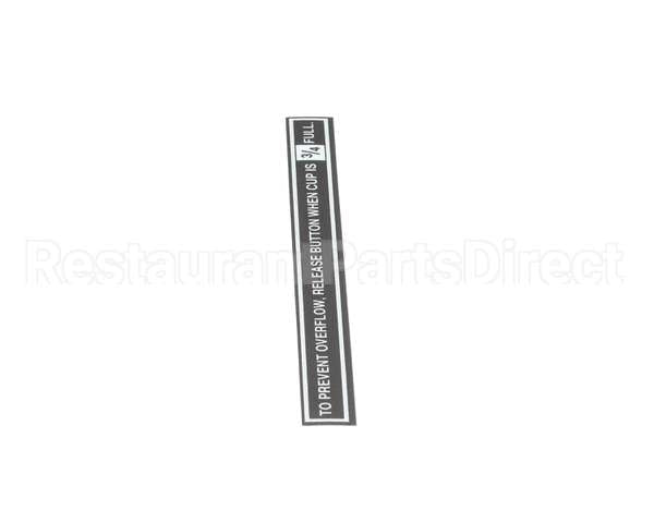 CA-1027 Wilbur Curtis Label, Prevent Overflow