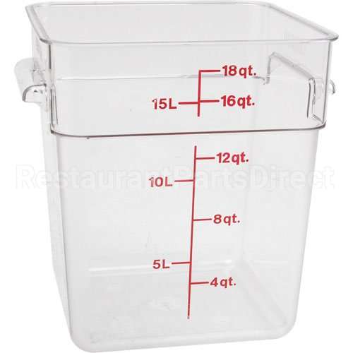 CAM18SFSCW135 Compatible Cambro Container Sq Clear 18Qt