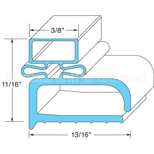 DEL1702147 Compatible Midwest Appliance Parts Door Gasket 21-3/4" X 27-1/8"