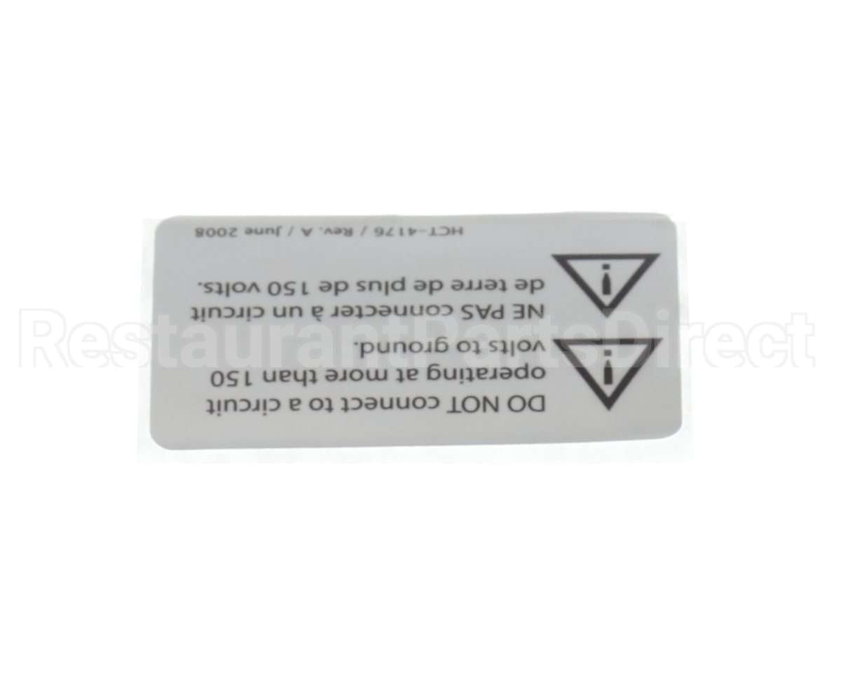 HCT-4176 Turbochef Label, Hhc 2020, Do Not Connect To Circu