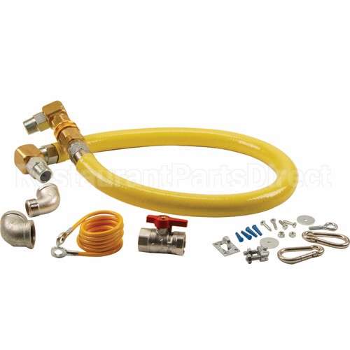 HG-4E-48SK Compatible TS Brass Kit, Gas Hose, 1" X 48", T&S