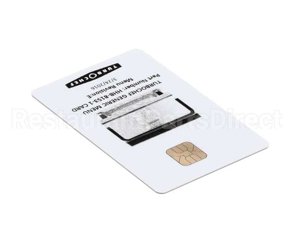HHB-8153-1 CARD Turbochef Menu Card,Prgrmd,Hhb,Gen Mkt,Dual Temp