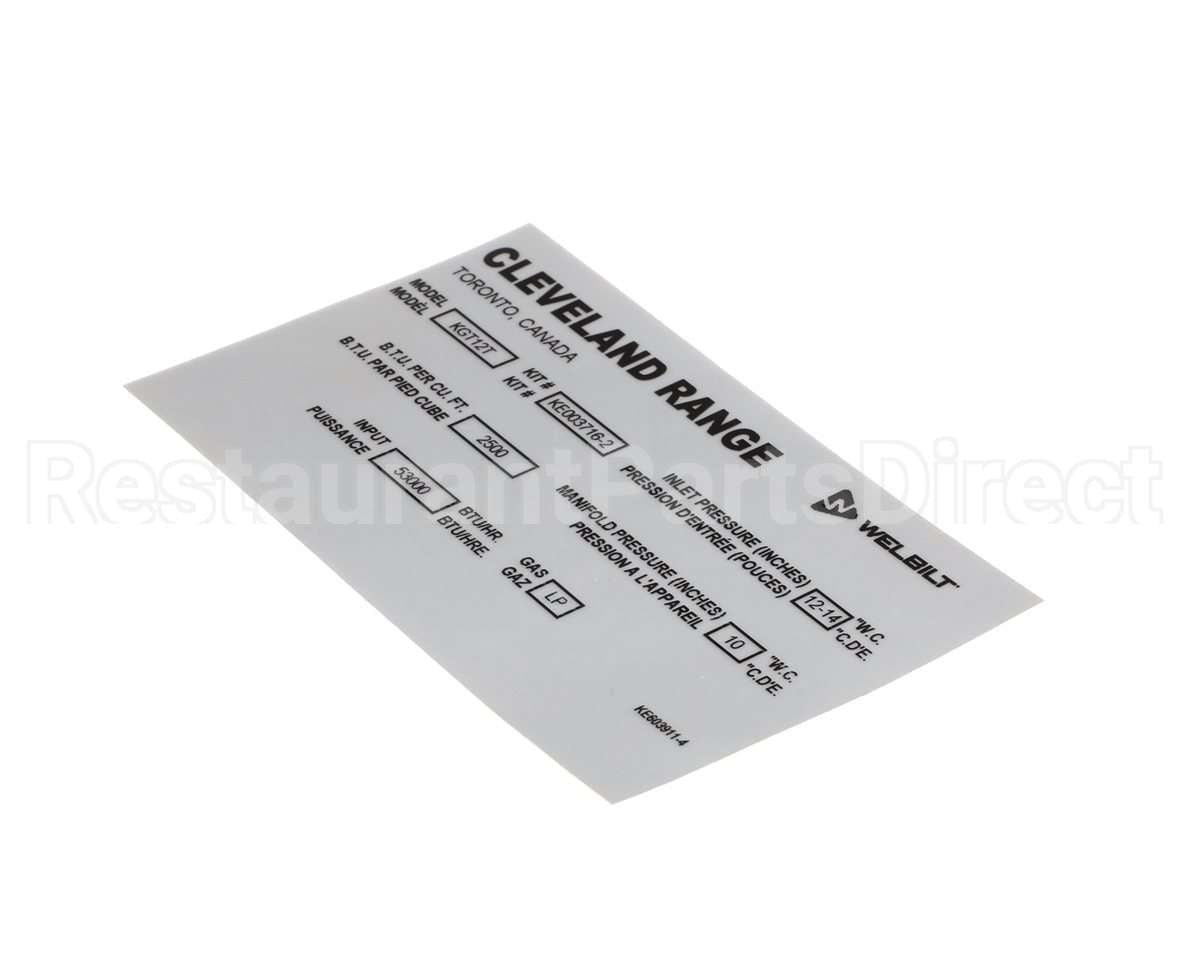 KE603911-4 Cleveland Label;Convert Nat. To Lp
