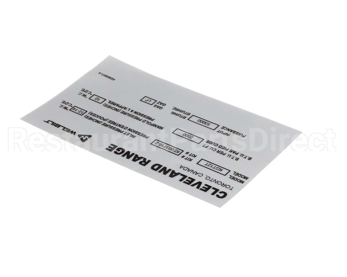 KE603911-4 Cleveland Label;Convert Nat. To Lp