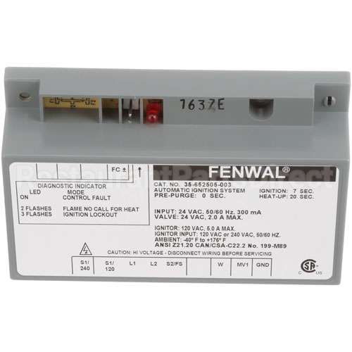 M1196X Compatible Bakers Pride Ignitionmodule, 120/240V