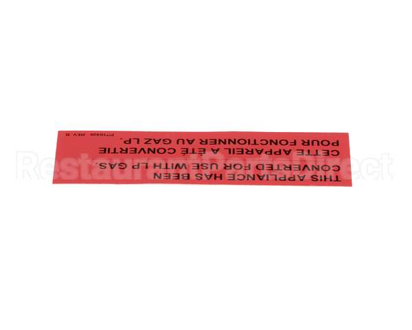PP10426 Pitco Label,Gas Notice Cvrsn Lp