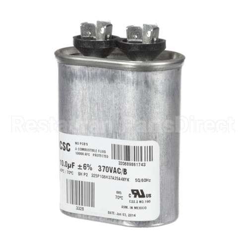 S1-02420046700 York Single Run Capacitor, 10Mfd,370V,Flat