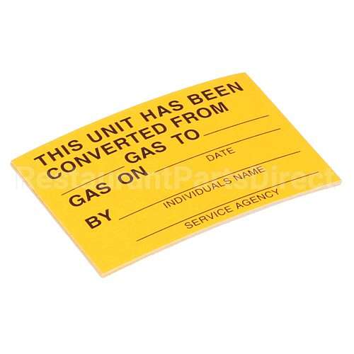 SOU1163932 Compatible Southbend Label, Gas Conversion