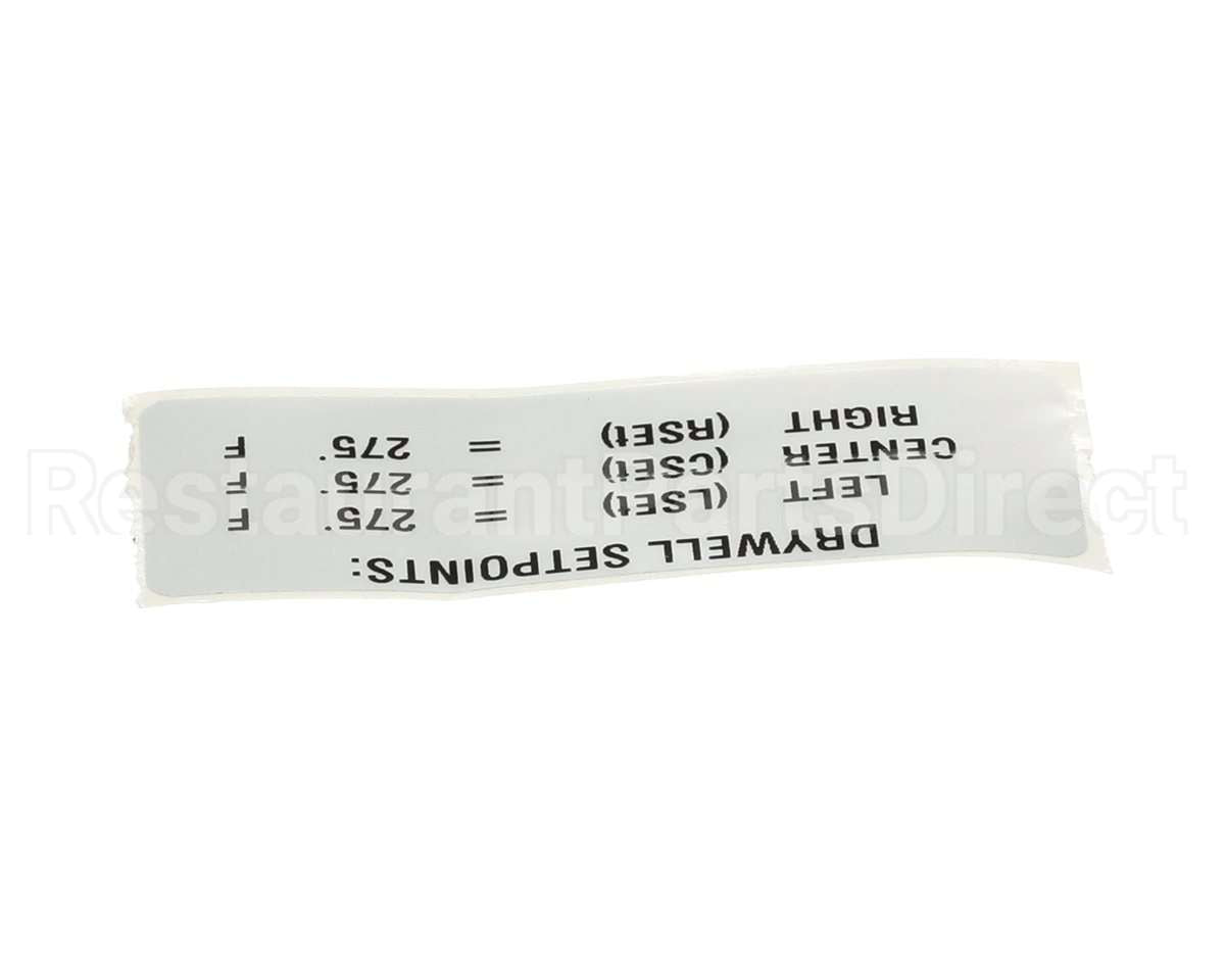 TBP00149 Delfield Label,Drywell Setpoints