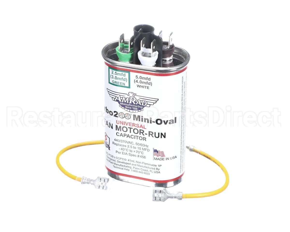 TURBOMINIOVAL Trane Capacitor; 2.5 - 15 Mfd 370/440V Oval