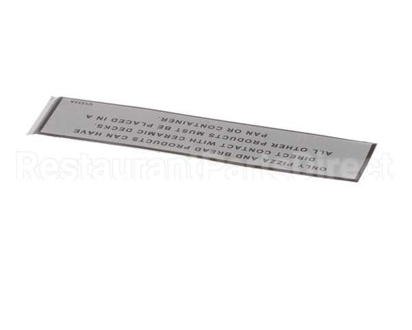 U1333A Bakers Pride Label; Warning [Pizza Oven/Cor