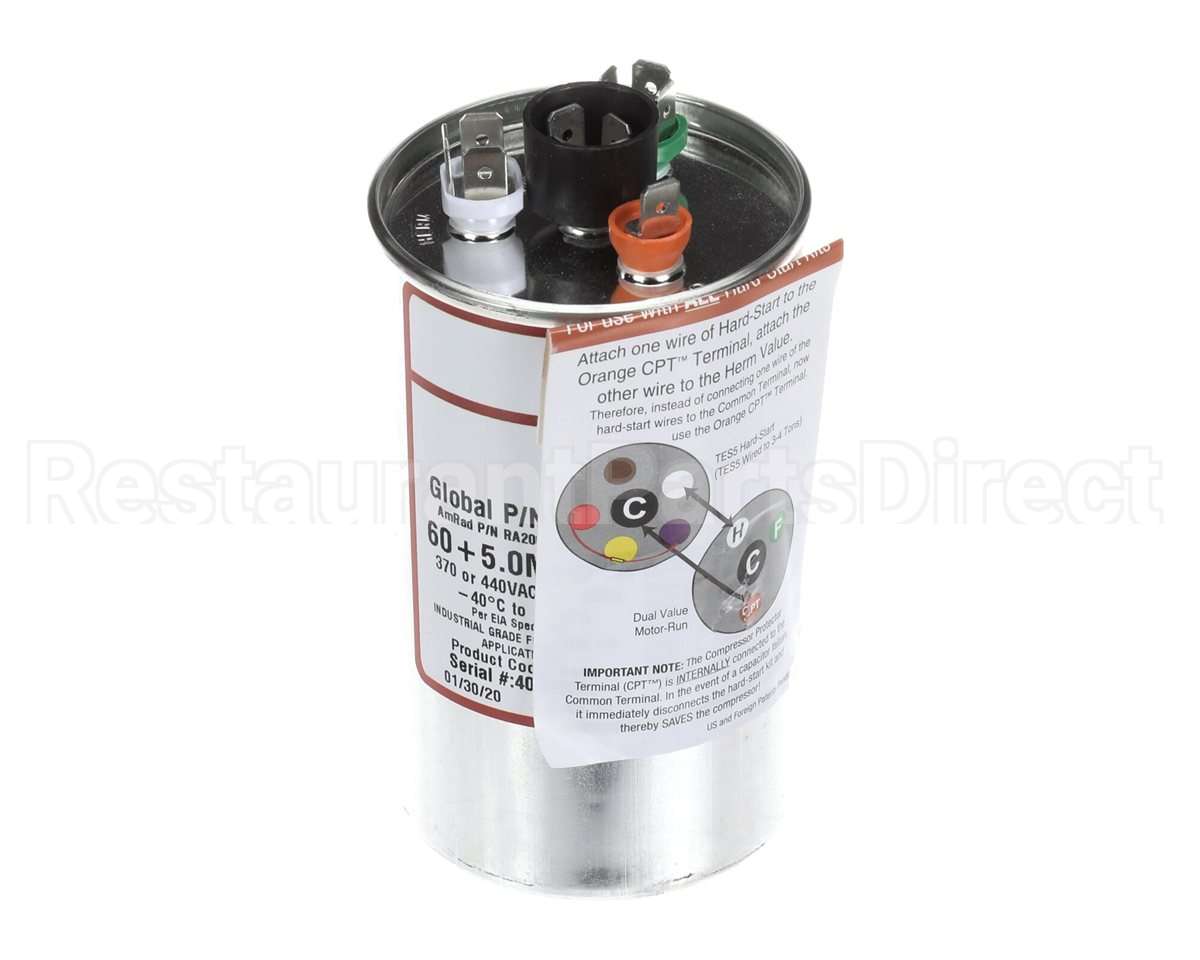 USA2220B Trane Capacitor; 60/5Mfd 370/440V Rnd Usa Made