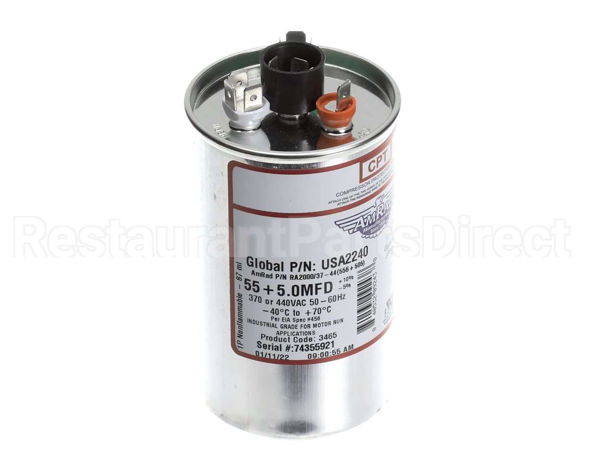 USA2240 Trane Capacitor; 55/5Mfd 370/440V Rnd Usa Made