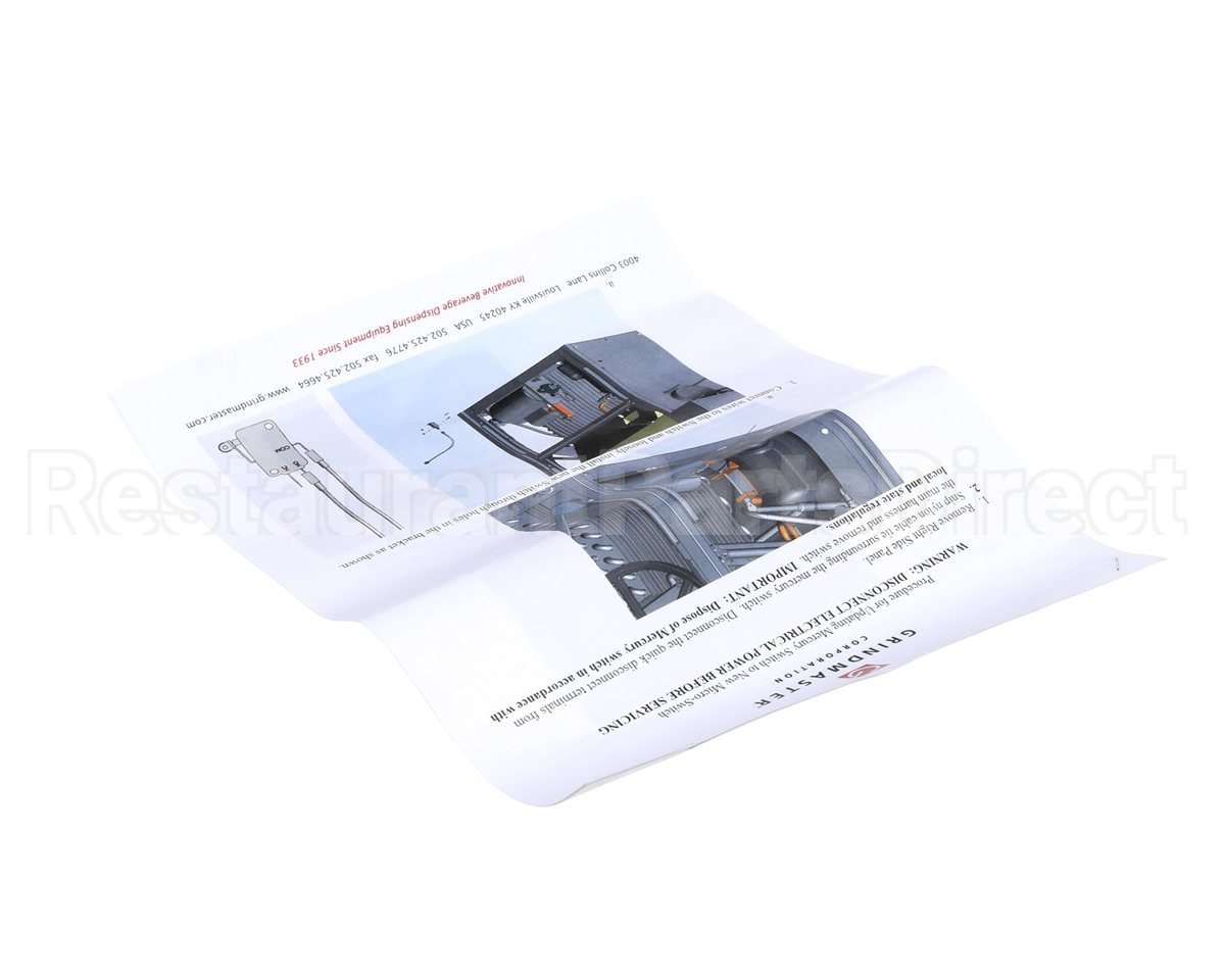 W0600339 Grindmaster Cecilware Instruction Sheet,Merc Sw Rpl