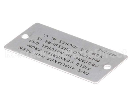 00-421727-00005 Vulcan Hart Plate,Propane To Natural Gas