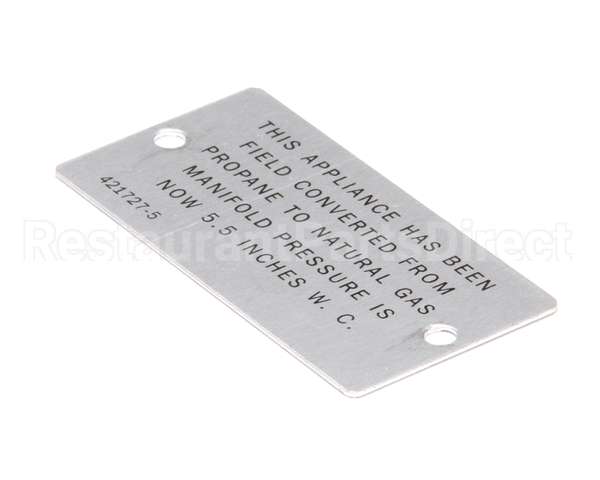 00-421727-00005 Vulcan Hart Plate,Propane To Natural Gas