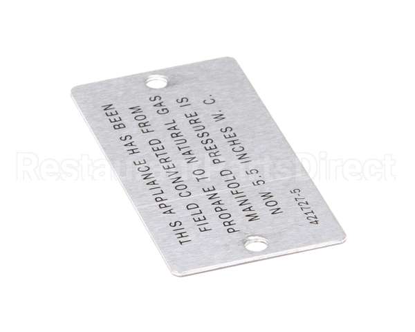 00-421727-00005 Vulcan Hart Plate,Propane To Natural Gas