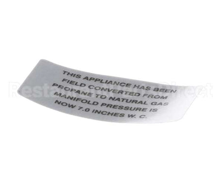00-421727-00007 Vulcan Hart Plate,Propane To Natural Gas