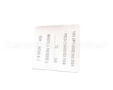 00-421727-00015 Vulcan Hart Label,Conversion (Gas) Blank