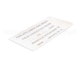 00-421727-00015 Vulcan Hart Label,Conversion (Gas) Blank