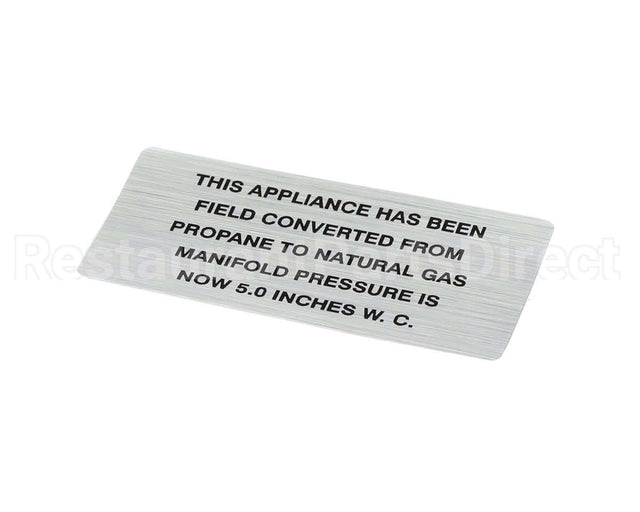 00-421727-00016 Hobart Plate,Propane To Nat Gas (5.0)