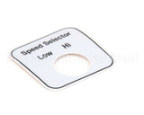 00-478296 Hobart Label,Speed Select (Domestic)