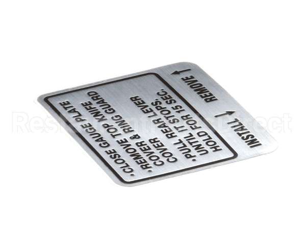 00-914681 Hobart Label, Instruction