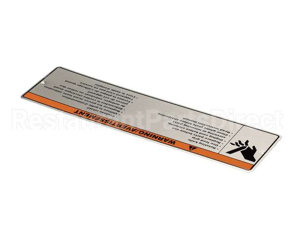 00-916957-00017 Hobart Label, Warning