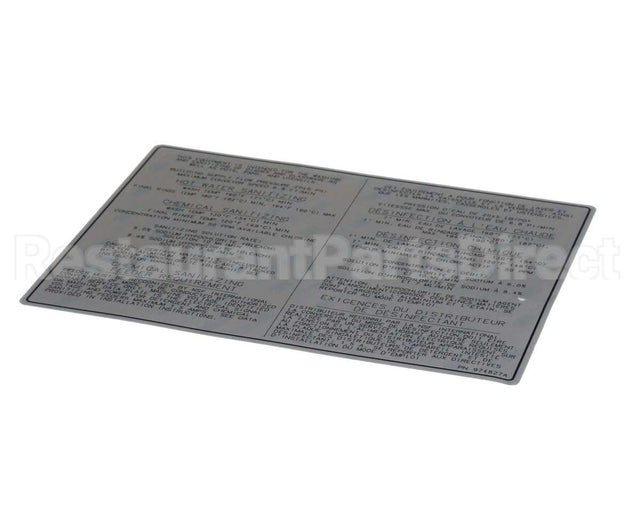 00-974827 Hobart Label, Dishwasher-Bilingual