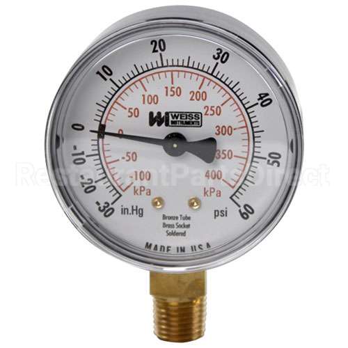 001549 Compatible Groen Compound Gauge 2-1/2, 30Vac-60Psi