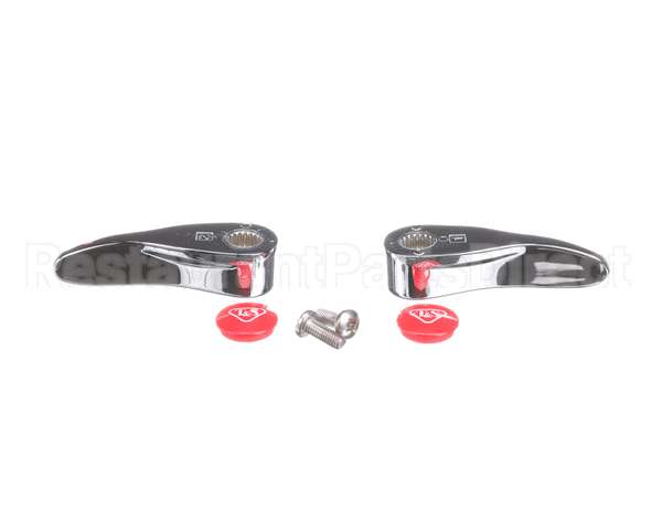 001637-45NS-M2 T&S Brass New-Style Lever Handles, Red Indexes (T&