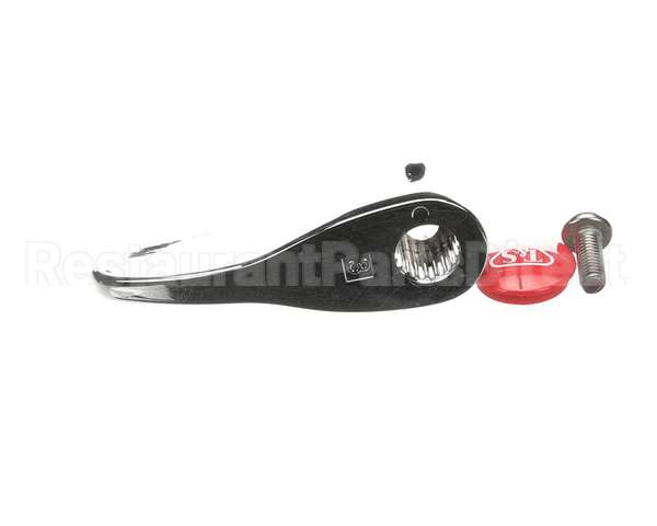 001637-45NS T&S Brass Lever Handle, Red Index (T&S Logo), Scre