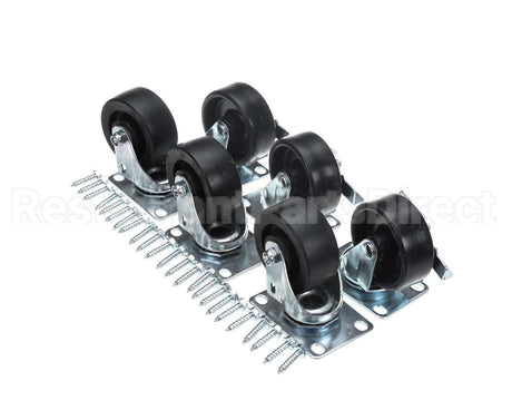 00C31S074A Beverage Air Caster Kit - 3" Plate, 6 Cstrs(3 Lck,3 N