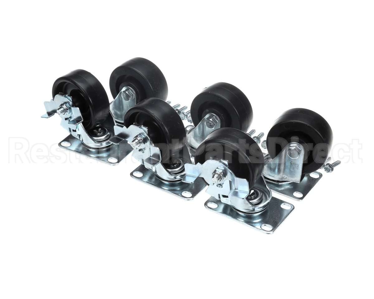 00C31S074A Beverage Air Caster Kit - 3" Plate, 6 Cstrs(3 Lck,3 N