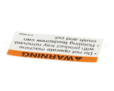 01-403175-00538 Berkel Label, Tray Warning