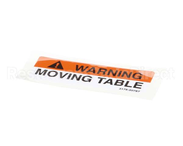 01-403175-00767 Berkel Label,Table Warning