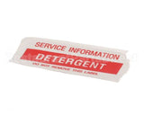 01000485 Glastender Decal, .75X1.877, Detergent