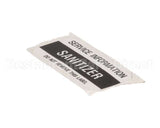 01000486 Glastender Decal, .75X1.877, Sanitizer