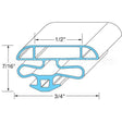 02-14802-0005 Compatible Anthony Door Gasket 26-1/8 W X 44-3/8 L Od