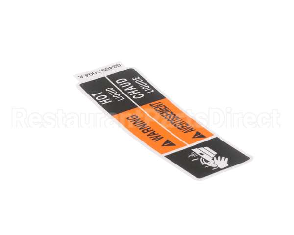 03409.7004 Bunn Decal, Wrn-Hot Liq 15.4Rad Eng/Fr